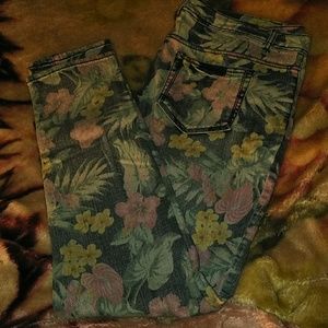 Mossimo Supply Co. Flower Print Skinny Jeans
